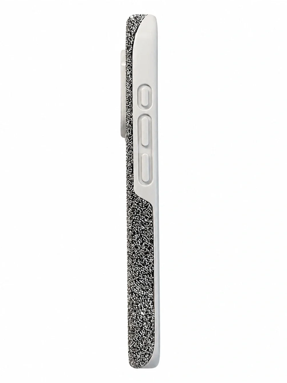 Swarovski Crystal iPhone 16 Pro Case Silver Sparkle White Trim NEW
